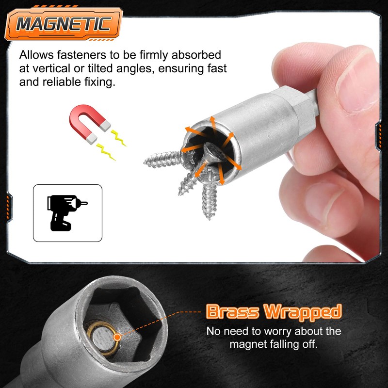 sourcing map 5pcs Nut Driver Drill Bit 12mm Metric Impact