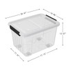 Rinboat 42 Quart Storage Boxes with Wheels, Plastic Storage Box