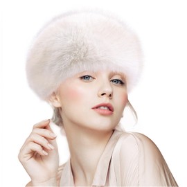 Itopupi Faux Fur Headbands for Women, Fluffy Winter Headbands for Women, Womens Winter Headband with Elastic