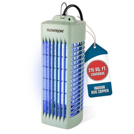 Flowtron Indoor Bug Zapper (Green) - 1000V Electric Insect Killer with UV Light - 215 Sq Ft Coverage - Plug-in Fly & Mosquito Trap for Bedroom, Kitchen & Office