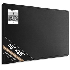 Large Bulletin Board, 48 X 35 Inches Felt Cork Board with 40 Pushpins, Foldable Felt Notice Pin Board Photo Display Board with Self-Adhesive Tape for Office Home School