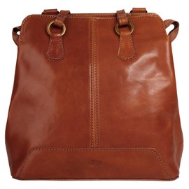 piké 017290 Women's Genuine Leather Backpack Shopper | Made in Italy, 2-in-1 Leather Bag, Shoulder Bag Convertible to Backpack, Shopper with Zip Compartments, Brown, brown