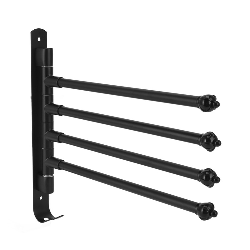 Stainless Steel Swivel Towel Hanger Holder Black Rotating Movable Towel