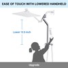 G-Promise All Metal Shower Diverter with Low Holder, Extended 13.5