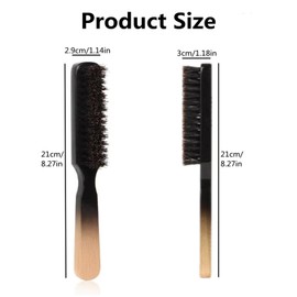 TIEGUANJIA Beard Grooming Brush Men Professional Facial Shave Beard Brush Natural Hair Beard Brush Stiff Boar Bristles Fade Brush Beard Styling Tools Mustache Cleaning Beard Brush for Beard Care