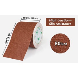 BOMEI PACK Anti Slip Traction Tape, 4 Inch x 16 Foot - Best Grip, Friction, Abrasive Adhesive for Stairs, Tread Step, Indoor, Outdoor (4" X 16') (Brown)