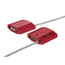 12 Inch Red Security Tie-Galvanized Steel Cable Seal with 2.5mm wire-50pack