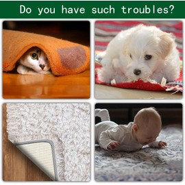 12 PCSPairs Large Size Grippers for Rug, Non Slip Washable Tape Grip Carpet Corner, Hook and Loop Rug Pads Non Curl Reusable Rug Stoppers Keep Your Area Rug Flat on Hardwood Floors and Tiles