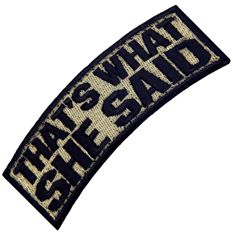 She said so embroidered Velcro patch