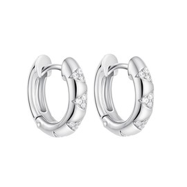 FDEETY Earrings Silver 925 Women's Hoop Earrings Gold Earrings with Zirconia Hypoallergenic Small Hoop Earrings Sleeping Golden Earrings Small Earrings Hoop Circle Jewellery for Women, Zinc