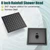Heyalan 8 Inch Shower Head and Handle Set Square Shower