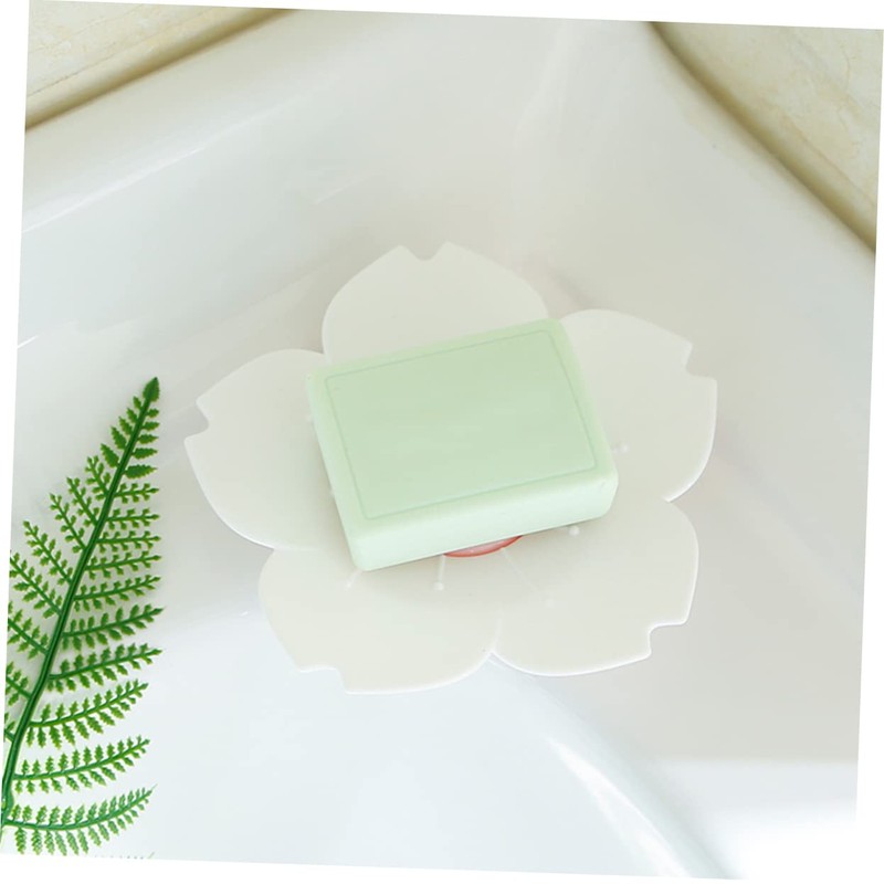 STOBAZA Flower Shaped Soap Dish Set Draining Soap Holder Box