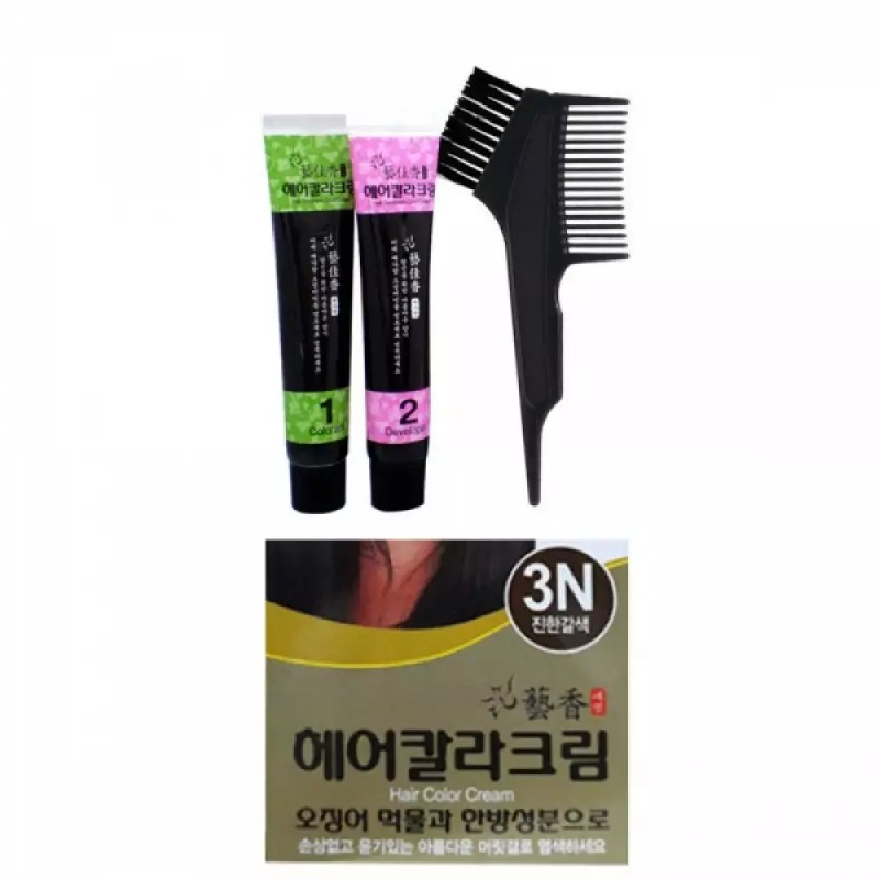 모발색소 윤기있는 한방성분 헤어염색약 3N 진한갈색 Glossy Herbal Hair Dye