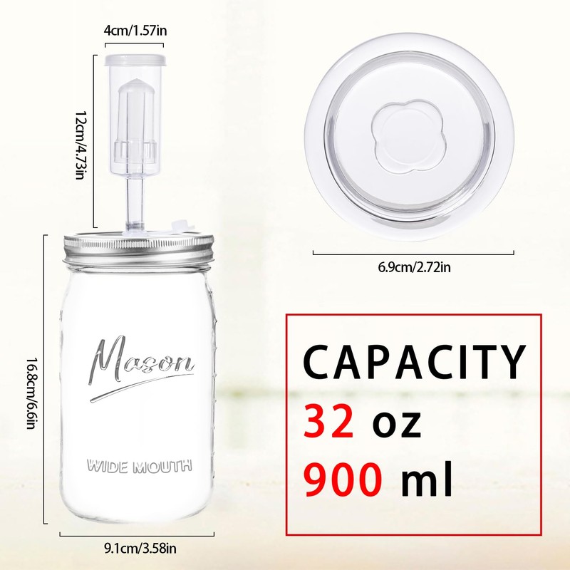 Galssmagic 32 oz Fermentation Jar,2 Pack Fermentation kit with Fermenting