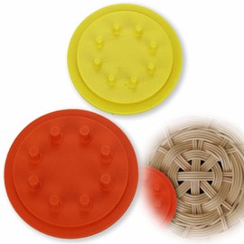 2 Pack Round Basket Making Starter, Basket Making Weaving Mold Form Template for Wicker Woven Rattan Basket Base Making