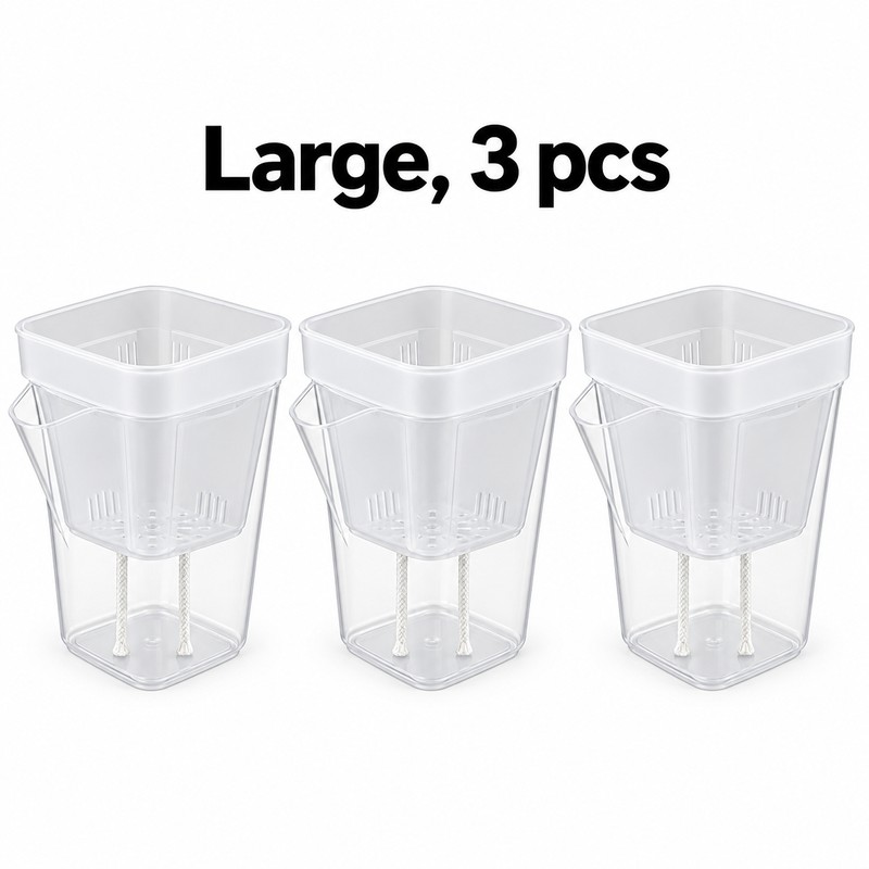 15-Pack Self-Watering Plant Pots for Seedlings and Cuttings – Translucent
