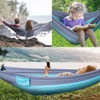 Camping Hammock Portable Nylon Hammocks with Tree Straps Single Lightweigtht
