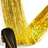 47 Inch Hair Tinsel 220 Silver Sparkling Highlights Synthetic Hair