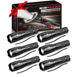 HinsGEAR Flashlights High Lumens 6PCS, 1 Mode LED Flashlight Super Bright, Small Pocket Flashlight Bulk, Water Resistant Tactical Flash Light for Emergency, Camping, Gift for Men Dad Christmas