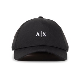 A｜X ARMANI EXCHANGE Mens Small Contrast Logo Baseball Hat, Black/White