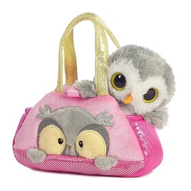 Aurora World 7 Inch Fancy Pals Multicolor Plush Owl Toy Figure Carrier