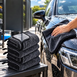 Microfiber Car Wash Towels for Auto Detailing – 600GSM Ultra-Absorbent Cleaning & Drying Cloths for Cars, 30x40cm, 5 Pack