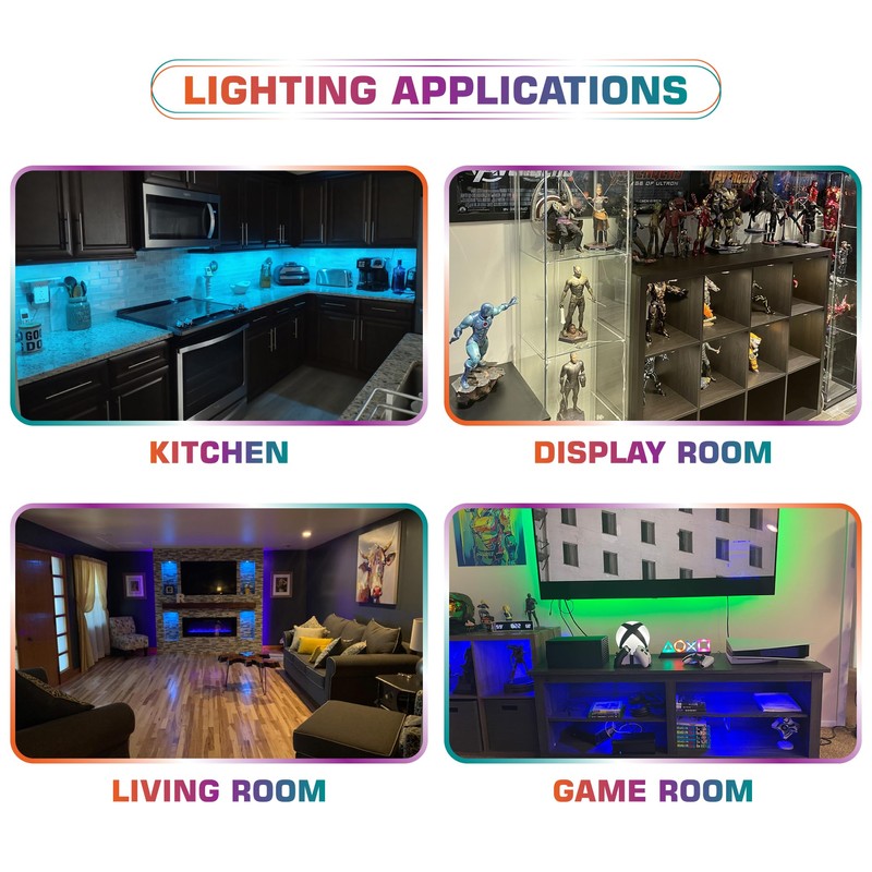 Lvyinyin RGBW Under Cabinet LED Puck Light Kit, Collection Display