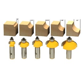 YONICO Router Bits Edge Forming Cove Set 5 Bit 1/2-Inch Shank 13522