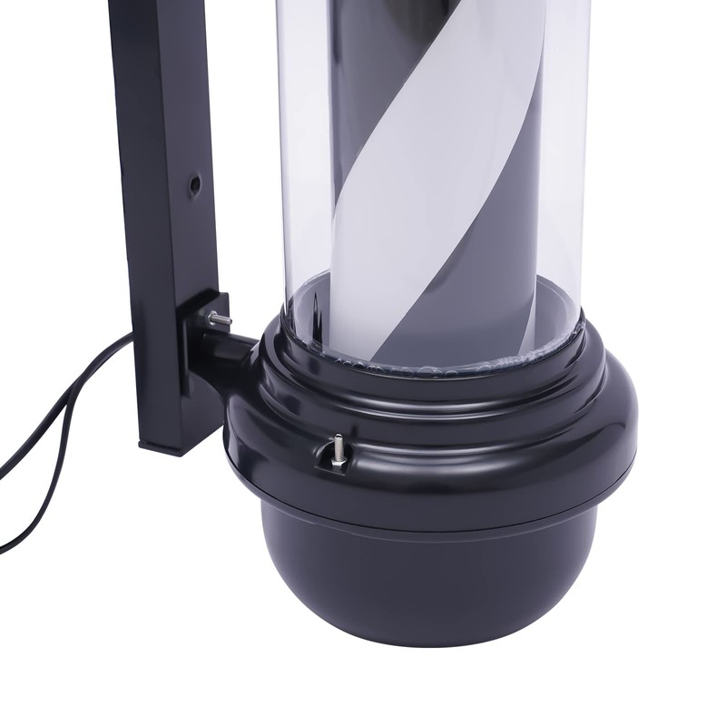 ZHFEISY Barber Pole LED Light, 26.8inch Black White Traditional Barber
