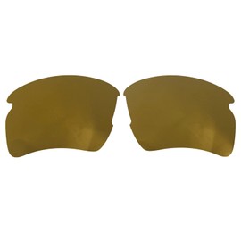 Wetnenss Replacement Lenses for Oakley Flak 2.0 XL OO9188 Polarised Thickness 1.5 mm Salt Prevention Oil-Proof, K Golden