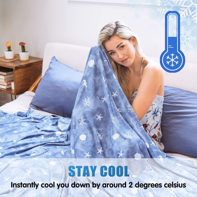 Ailemei Direct Cooling Throw Blanket with Double Sided Cold Effect,
