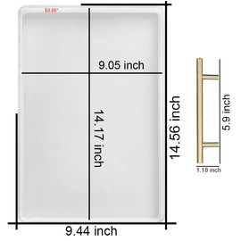 RESINWORLD 14" x 9" x 0.5" XL Large Rectangle Mold, Deep Serving Tray Mold with Handles, Wedding Flower Mould for Resin