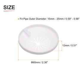 DTGN 60x13mm(DxT) Pipe Cover Decoration - 12Pack - Good for Bathroom Kitchen 15mm-25mm Dia Pipe - PP Plastic Escutcheon - White