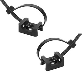Organizador Sujetador para Cable 23x16mm y Cincho, Color Blanco y Negro (negro, 25 Piezas)