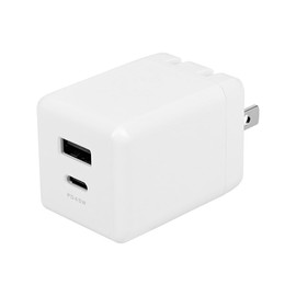 Owtec OWL-APD45C1A1G-WH AC Charger, USB Charger, PD45W, Type-C Port, Type-A Port, 2 Ports, PSE Certified, Rapid Charging, Simultaneous Charging, AC Adapter, USB-C USB-A, Folding Plug, GaN, Compatible