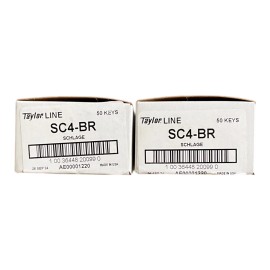 Ilco Taylor Line Ilco SC4-BR Key Blanks 100 Keys (2x 50 Pack) Brass Schlage SC4 Cut