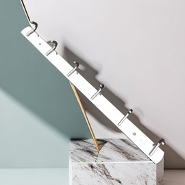 AOLZUNK Wall Mount Coat Rack, Stainless Steel Rack with 6 Hooks for Hanging Coats Towels Keys for Kitchen, Bathroom