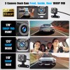 TOGUARD HD 1080P Car Dual Lens Dash Cam Front/Rear/Ins