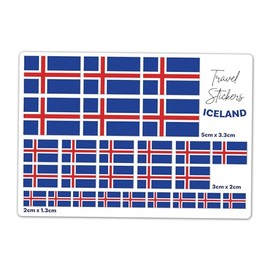 A5 Sticker Sheet Iceland Flag Vinyl Stickers - Icelandic Travel Holiday World Geography School Labels Scrapbooking 5cm | 3cm | 2cm #81442