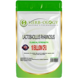 Herb-Ology Lactobacillus Rhamnosus | High Strength Vegetarian Capsules, 10 Billion CFU | Probiotic Tablets | Non-GMO, Suitable for Vegans & Manufactured in The UK (30 Capsules)