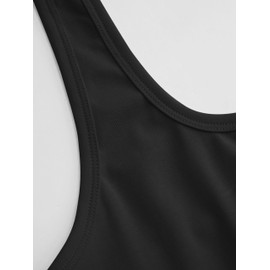 CIDER Tank Top Halter Neck Cotton Blend Knit Fabric Sleeveless for Women Summer Daily Casual Fitted Tops Black