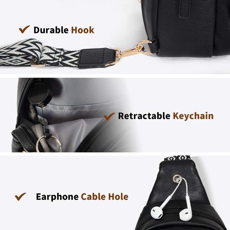 OSOCE Small Sling Bag, Anti-theft Crossbody Shoulder Chest Bag with