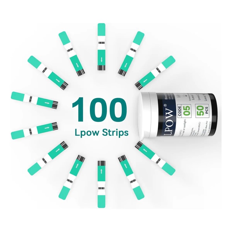 Tiras Reactivas De Azúcar En Sangre, 100 Tiras Reactivas Par