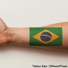 'Brazil Flag' Temporary Tattoo - Water Resistant, Skin-Safe, Non-Toxic Transfer
