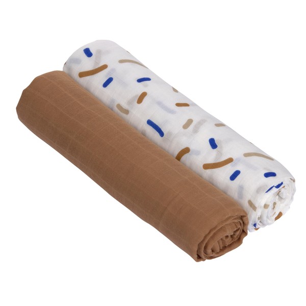 LÄSSIG Baby Swaddling Blanket Burp Blanket Muslin Cloth Set of