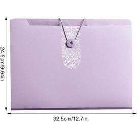 3 Pack A4 Expanding File Organiser, 12 Compartment Large Capacity Document Folder, Accordion Document Organizer with Label Paper, Snap Closure, for Office, Business, School