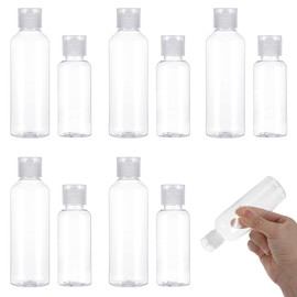 oruola Clear Travel Bottles,10 Pcs 50ml & 100ml Travel Bottles for Toiletries, Transparent Refillable Plastic Bottle with Flip Cap for Toiletries, Liquid, Cosmetic
