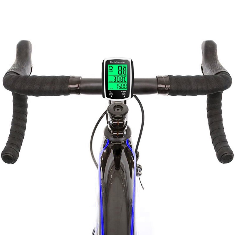 Bike Computer, 19 Functions IP54 Waterproof GPS Speedometer Odometer, Wired