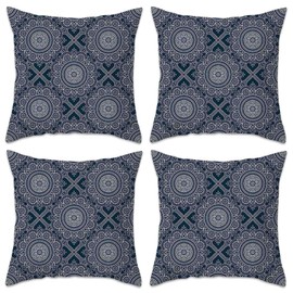 Betadistor Boho Cushion Covers 45 x 45 cm Grey Decorative Throw Pillow Covers Soft Pillowcases for Sofa Garden Patio Home Decor Set of 4, Boho Grey, 513-0255