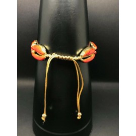 Unbranded String Cowrie Sea shell Red and Gold Bracelet or Anklet Beach Theme Trendy